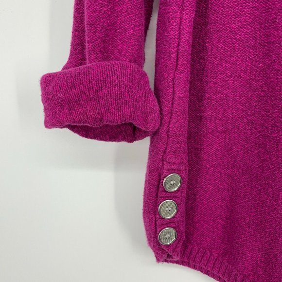 Karen Scott Sweater Purple Crewneck Pullover Rolled Cuff 3/4 Sleeve - Picture 4 of 10